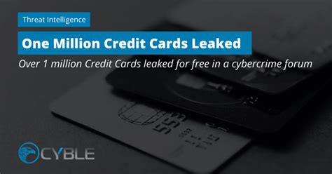 card leaks|1 Mn Credit Cards Leaked/Hacked In A Cybercrime Forum